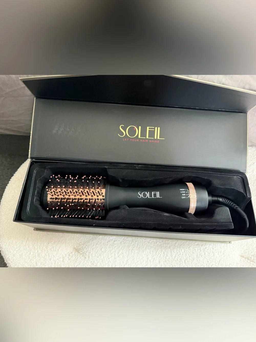 SOLIEL Rotating Hot Air Brush - Black & Red